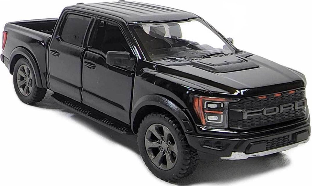 Ford F-150 Raptor (Zwart) (10 cm) 1/36 Kinsmart {Modelauto - Schaalmodel - Miniatuurauto}